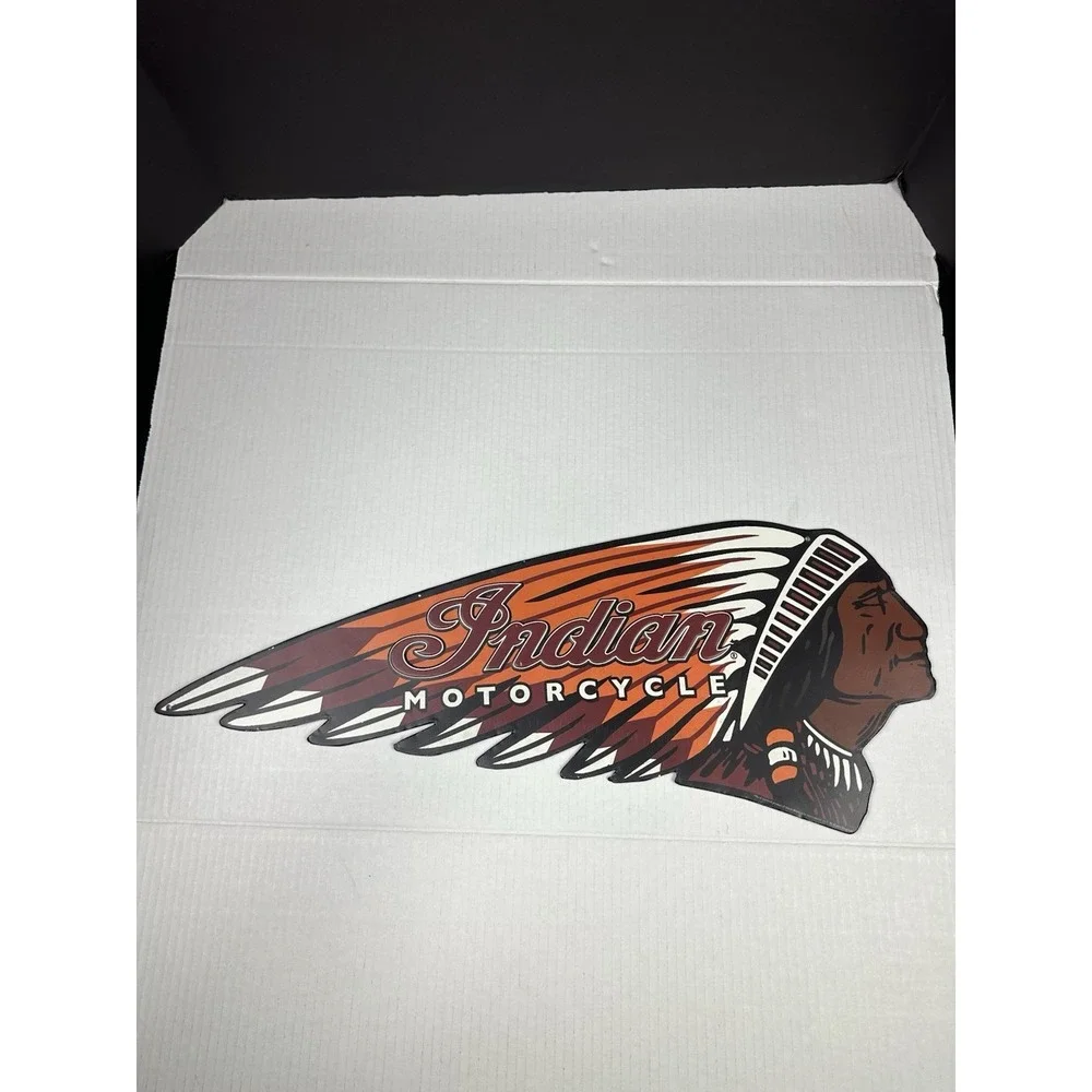 INDIAN MOTORCYCLE CHIEF Metal Display Harley Scout Vintage Style MAN CAVE